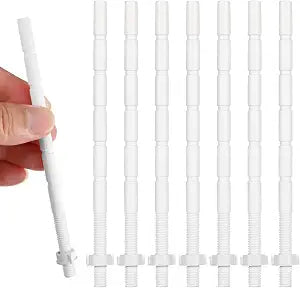 TEHAUX Toilet Tank Button Rod 10 pcs Threaded Flush Button Rod Replacement Adjustable Toilet Tank Rods for Dual Flush Water Parts Bathroom Accessories