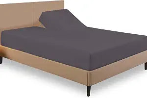SGI bedding 34" King Split Top Flex Head Fitted Sheet ONLY Microfiber Sheet Flex Top Fitted Sheet for Adjustable Bed 15" Deep Pocket, Sleep Number Bed - Dark Gray