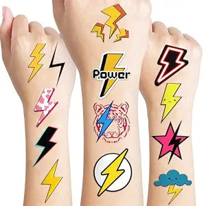 60 PCS Lightning Bolt Temporary Tattoos for Kids