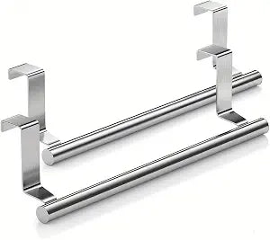 Stainless Steel Over Door Towel Rack Bar Holders, 2 Pack