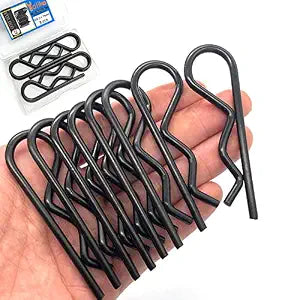 8Pcs Heavy Duty Hitch Pins Clip R Clips Spring Retaining Wire Hair Pins Cotter Pin Strong Spring Tension Large Carter Pin R clip large for trailer Tractor Mower Carts Truck Black zinc M3.5x75mm