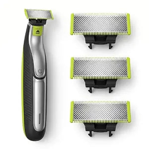 Replacement Blades Compatible with OneBlade Electric Trimmer & Shaver, Stainless Steel Dual Edge Blades for Face & Body Grooming, Set of 3