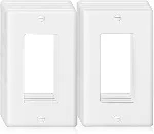 10-Pack 1-Gang White Decorator Light Switch Outlet Wall Plate Cover