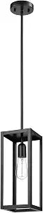 Globe-Electric 67000150 1-Light Pendant Light Fixture, Matte Black, Dining Room Fixture, Kitchen Island Lighting, Contemporary, Living Room Pendant Light, Hanging Lights for Bedroom