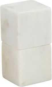 Mud Pie White Marble Cube Salt Pepper; 2" x 2"