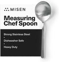 Misen Measuring Chef Spoon - Stainless Steel Cooking Spoon with Engraved Tablespoon Teaspoon and Milliliter Markings for Precise Measuring Mixing Sauces Dressings Marinades and Cooking Prep
