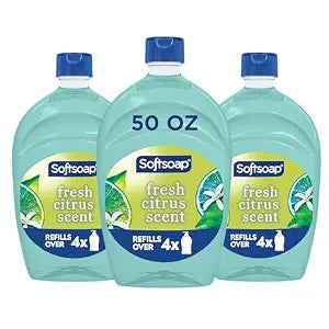 Softsoap Antibacterial Liquid Hand Soap, Kitchen and Bathroom Hand Soap, Fresh Citrus Scent, 50 fl oz Refill, 3 pack