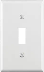 Leviton 1-Gang Toggle Device Switch Wallplate, Standard Size, Thermoset, Device Mount (10 Pack), 88001-WMP, White