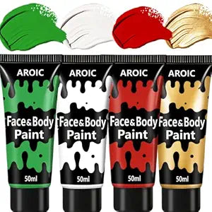 AROIC 4 Colors Face Body Paint, 6.76 oz Water Based Kids Face Painting