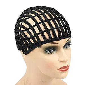 1 Pc Black Braided Wig Cap Crochet Wig Cap Cornrows Cap with Adjustable Elastic Band and Hair Clips Weaving Wig Caps for Crochet Braids Wig Making