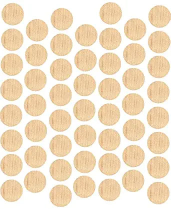 FastCap Adhesive Cover Caps Unfinished Wood Maple 9/16" (1 Sheet 52 Caps)