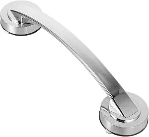 Zerodeko Suction Grab Bars for Shower 12 Inch Chrome Suction Shower Handles for Elderly Bathroom Safety Handrail Wall-Mounted Silver Grab Bar for Glass Doors