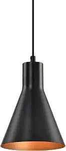 Edvivi 1-Light Pendant Light Modern Farmhouse Matte Black and Glod Ceiling Light with Black Metal Cone Shade, Adjustable Hanging Light Fixture for Kitchen Island, Dining Breakfast Room, Bedroom, 7 in.
