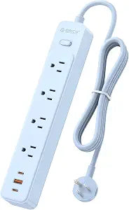 ORICO Power Strip, 1.7'' Wider Space Outlet Extension Cord with USB, Blue