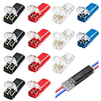50Pcs 2 Pin Quick Connect Wire Connectors, Low Voltage, 18-22 AWG,Plug-in