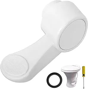 RV Toilet Flush Pedal Repair Kit Compatible with Dometic 300 310 320 Series, White Foot Pedal with 385311658 Flush Ball Seal and Driver