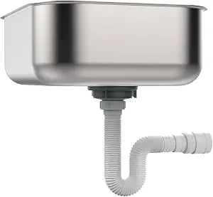 EasyDrain Universal P-Trap - Expandable & Flexible, Fits 1-1/2", 1-9/16", 1-7/8", 2" Drains, Complete Installation Kit, Heat-Resistant, Ideal for Kitchen, Bathroom, Laundry Applications