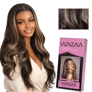 Wear and Go Dark Root Honey Blonde Highlight Glueless Lace Front Wig