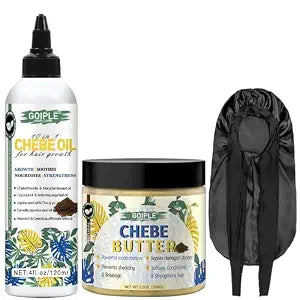 Natural Chebe Hair Oil for Hair Growth Moisturizer for Scalp, African Chebe Powder for Hair Growth Stronger, Thicker, Longer Hair, 10 in 1 Chebe Hair Growth Oil Braid Bonnet for Sleeping