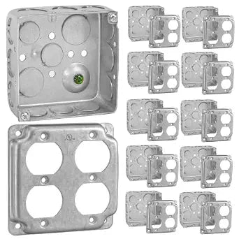 OHLECTRIC 4 in Square Junction Box 21 Cu in 1-1/2 in Deep 10-Pack