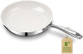 SAKAMOSH Small Ceramic Nonstick Frying Pan 8", Tri-Ply Stainless Steel