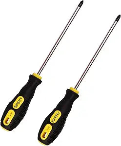 2Pcs Phillips Screwdriver 6 inch Shaft Non-Slip Grip Screwdriver Magnetic Tip 6mm PH2 Cross Head Screwdriver