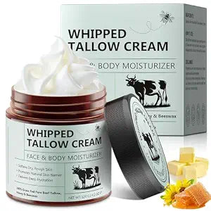 WHLH & WELL-BEING Beef Tallow for Skin, Beef Tallow and Honey Balm, All-Natural Ingredient Moisturizer for Face & Body Skin Care 1Pack
