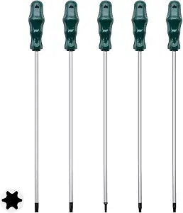 5pcs 12in Magnetic Long Torx Screwdrivers, T15 - T30 (T15,T20,T25,T27,T30)