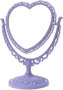 AKOAK Heart-Shaped Cosmetic Mirror, Purple