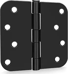 Goldenwarm 3 Pack Matte Black Door Hinges 4"x 4" with 5/8" Radius Corners
