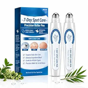 2 Pack 7-Day Spot Care Roller Pen, Precision Roll-On Applicator for Men and Women, Daily Skin Care, 15 mL Each