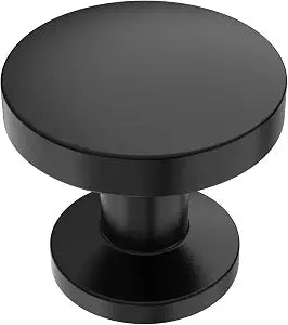 9BUILD 10 Pack Matte Black Cabinet Knobs,Solid Round Drawer Pulls