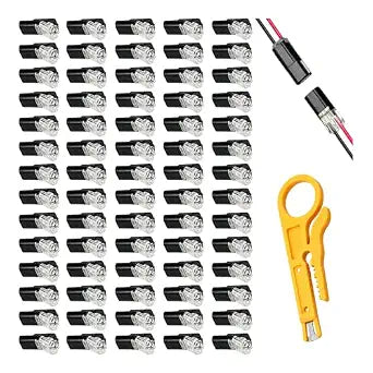 140 Pcs Double Wire Plug in Connector, 18-22AWG 2 Pin Low Voltage