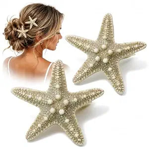 Starfish Hair Clip for Women Mermaid Accessories – Seashell Hair Accessories for Beach Party, Ocean Theme, Under the Sea, Mermaid Hair Clip Starfish Hair Accessories for Girls