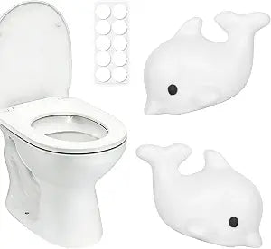 Ceramic Dolphin Toilet Screw Cover Caps, Toilet Bolt Covers Decorative for Bottom of Toilet Toilet Bolt Caps Cute Bathroom Decor, Beach Decor Bathroom 2pcs (White Whale)