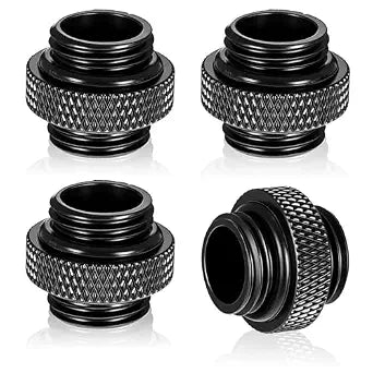 4 Pack G1/4" 5mm Male to Male Connector, Elbow Water Cooling Fittings, G1/4 Males to Males Extender Fitting, G 1/4 Water Cooling with Sealed O-Ring for Computer Accessories