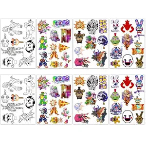 Pounchi Horror Game Temporary Tattoos (8 Sheets)