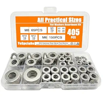 Flat Washers Assortment Kit, Metal Washers, More Practical M6 & M8 Sizes