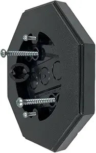 iMBAPrice IMBA-8161-BK Vertical Siding Lamp Octagon Mounting Kit with Built-in Box for Outdoor Smooth Flat Surface, Black