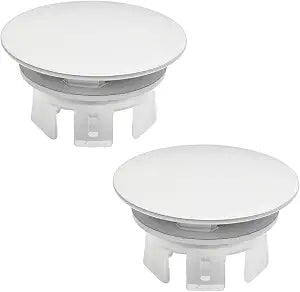 2 Pcs Sink Overflow Covers,2-Layer Sink Copper Over flow Rings,Bathroom Basin Insert in Hole Round Caps Replacement Dual Layer Overflow Cover Rings for Sink,Bathroom,Kitchen(White)