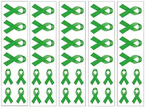 40 Green Ribbon Temporary Tattoos