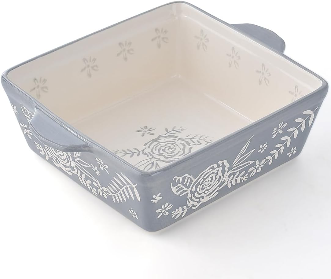 Wisenvoy Baking Dish 8x8 Baking Pan Brownie Pan Casserole Dish Hand-Painted Casserole Dishes For Oven Lasagna Pan