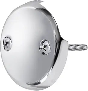 Low-Noise Bathtub Overflow Drain Cover, 2 Hole Faceplate, Chrome Plated