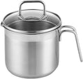 Stainless Steel Saucepan With Glass Lid, Sauce Pan, 2.5 Quart Cooking Pot, Perfect For Boiling Milk, Sauce, Gravies, Pasta, Noodles