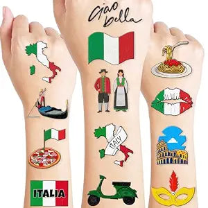 60 PCS Italian Italy Pre-Cut Temporary Tattoos