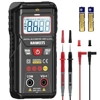 KAIWEETS Digital Multimeter TRMS 4000 Counts Auto Range Voltmeter for Car