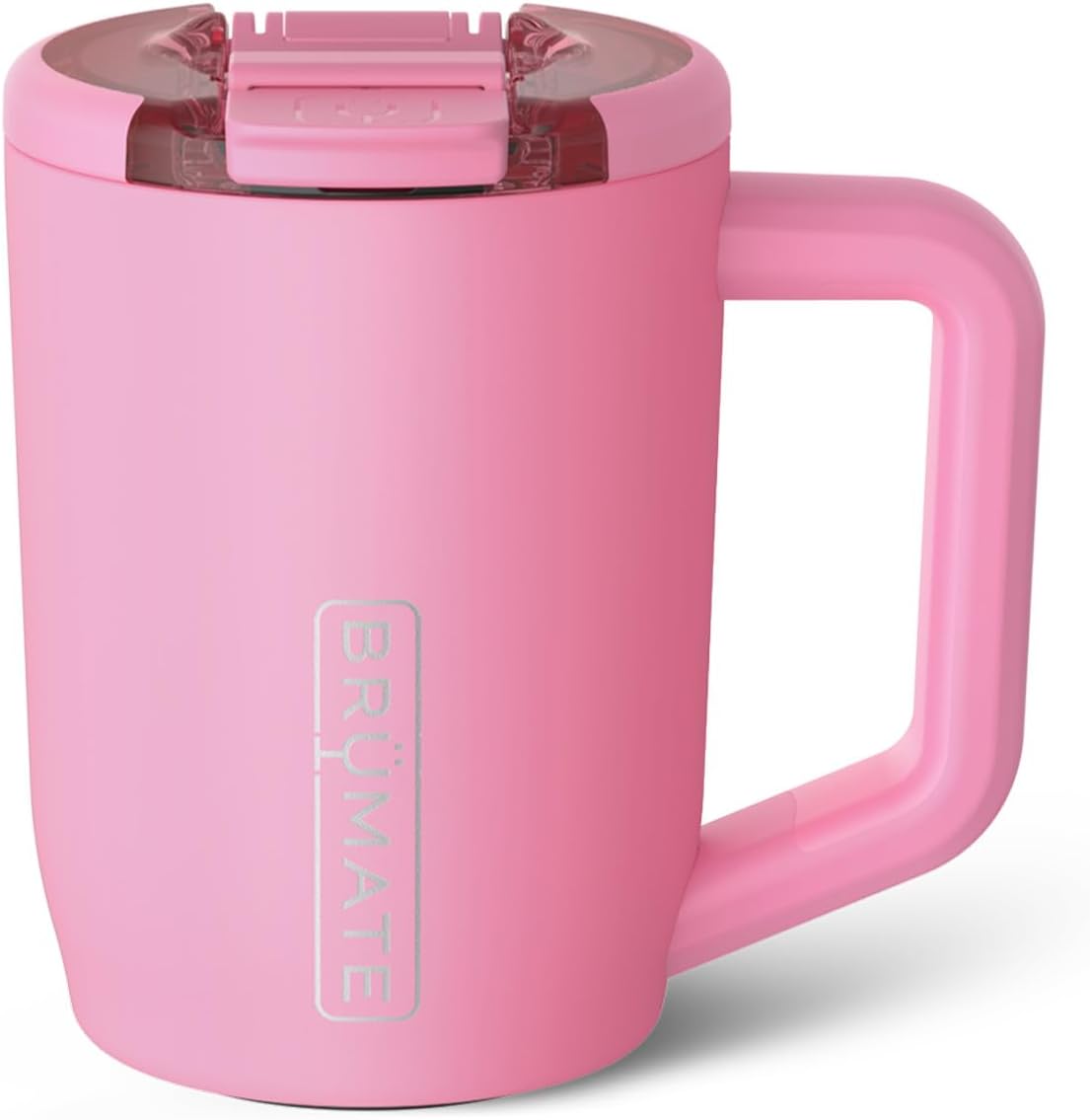 BrueMate Muev - 15oz 100% Leak Proof Insulated Coffee Mug with Handle & Lid - Stainless Steel Coffee Travel Mug - Double Walled Coffee Cup (Primrose)