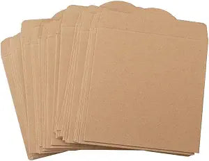 25 Pcs Retro Brown Kraft Paper CD DVD Sleeves Envelopes Cardboard Storage Cases Holder DVD Cases Media Storage, DVD CasesInternal Dimension13*13cm