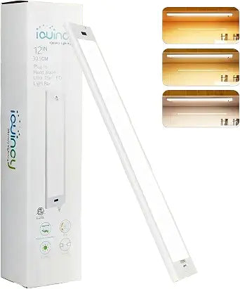 12 Inch Under Cabinet Lighting High Brightness Linkable LED Light Bar, Hand Wave Activated Motion Lights for Kitchen,Home,Room 5 CCT (2700K-6000K) Stepless Dimmable Closet Light, 350LM 5W