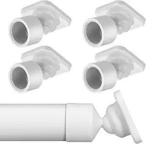 Newtay 4 Sets Angled Shower Rod Mount for Sloped Walls, 25 mm, White